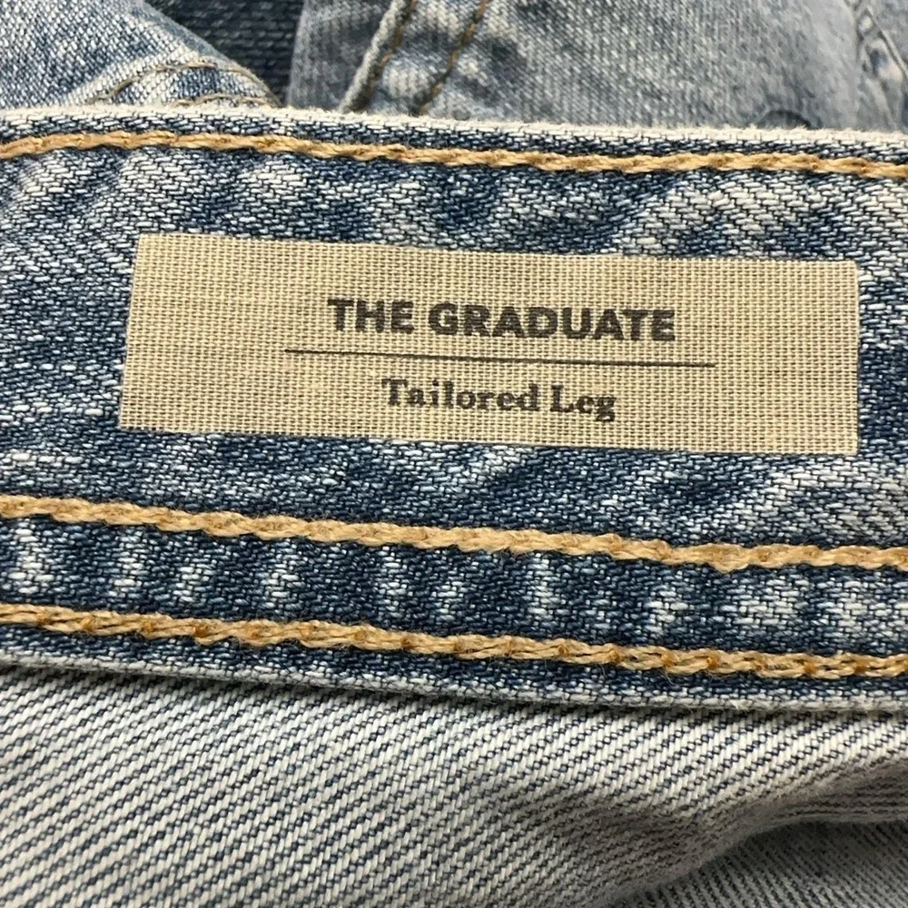 AG Jeans Mens 32x33 Light Wash Blue The Graduate Tailored Leg Distress Denim